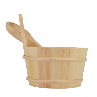 HealthHQ Finnish Spruce Sauna Bucket & Ladle Set