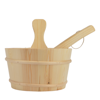HealthHQ Finnish Spruce Sauna Bucket & Ladle Set