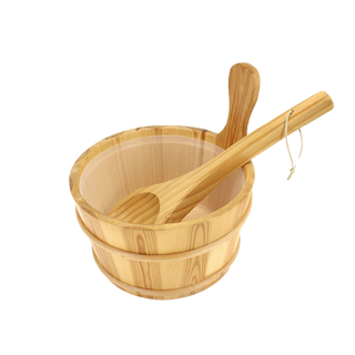 HealthHQ Finnish Spruce Sauna Bucket & Ladle Set