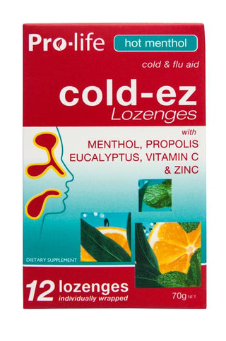 Pro-life Cold-ez Hot Menthol 12 Lozenges