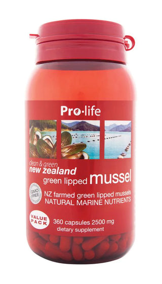Pro-life Green Lipped Mussel (2,500mg) 360 Capsules