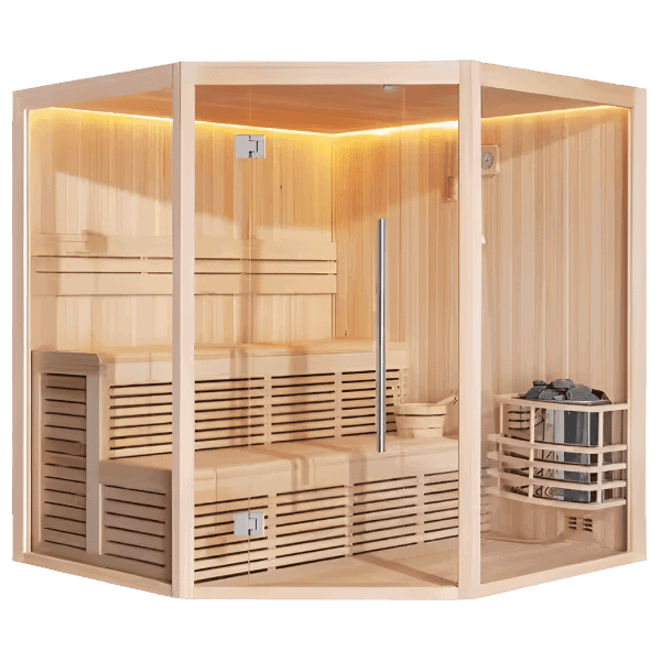 HealthHQ Helix Indoor Traditional Corner Sauna - HealthHQ
