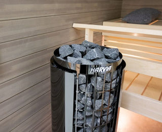 Harvia Cilindro PC Black Steel Electric Sauna Heater + Xenio CX170 WiFi Control Panel