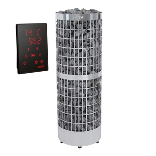 Harvia Cilindro Pro PC165E/200E (16.6/19.8 kW) Electric Sauna Heater + Harvia CX180 Heater Control Panel