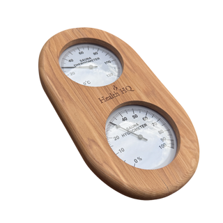 HealthHQ Cedar Sauna Thermometer and Hygrometer (Vertical)