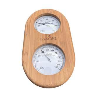 HealthHQ Cedar Sauna Thermometer and Hygrometer (Vertical)