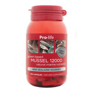 Pro-life Green Lipped Mussel (12,000mg) 360 Capsules