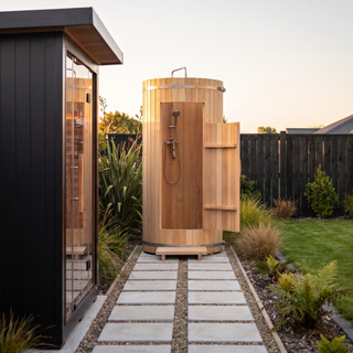 HealthHQ Oasis Outdoor Cedar Shower