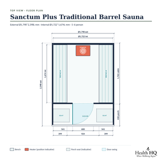 HealthHQ Sanctum Traditional Barrel Sauna