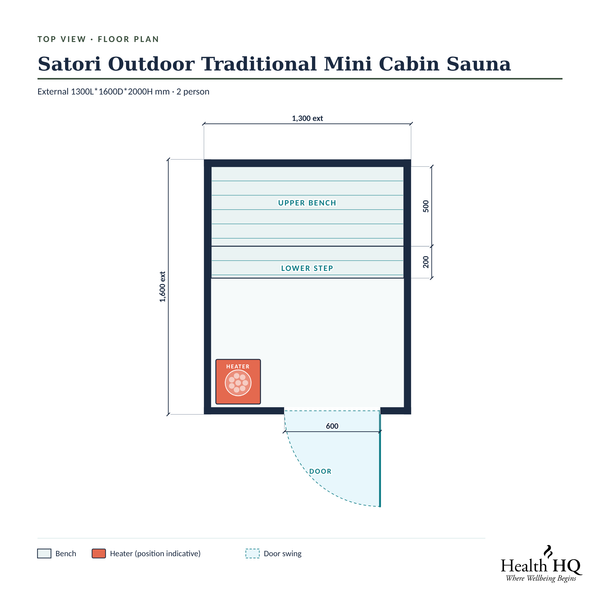 HealthHQ Satori Outdoor Traditional Mini Cabin Sauna