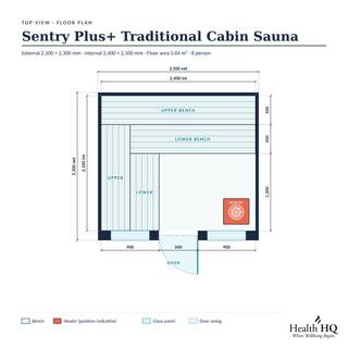 HealthHQ Sentry Plus+ Traditional Cabin Sauna