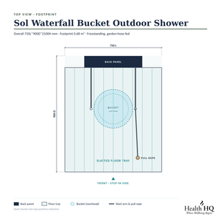 HealthHQ Sol Waterfall Bucket Outdoor Shower