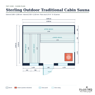 HealthHQ Sterling Outdoor Traditional Cabin Sauna