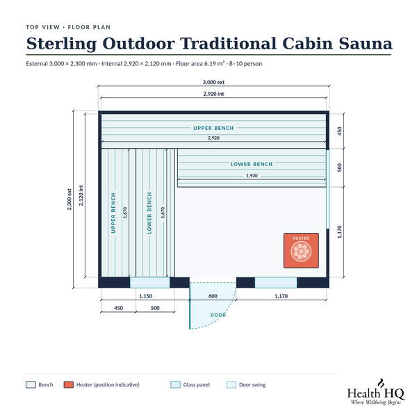 HealthHQ Sterling Outdoor Traditional Cabin Sauna
